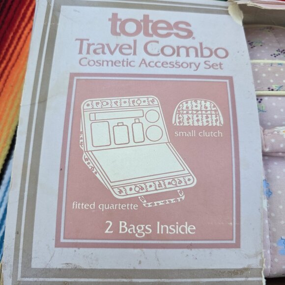 New Vintage Totes Fabric Cosmetic Makeup Toiletries Bag Combo - Picture 3 of 13